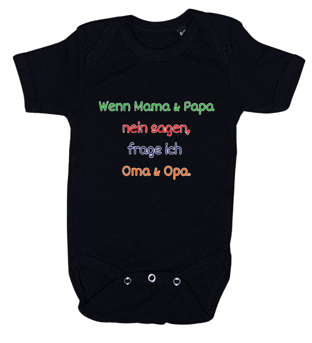 Baby-Body kurzarm, Wenn Mama & Papa Nein sagen, frage ich Oma & Opa