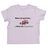 Baby T-Shirt, Wenn ich groß bin, fahre ich Rennauto