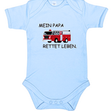 Baby-Body kurzarm, Mein Papa rettet Leben
