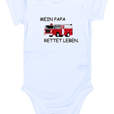 Baby-Body kurzarm, Mein Papa rettet Leben