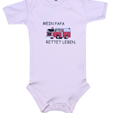 Baby-Body kurzarm, Mein Papa rettet Leben