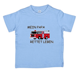 Baby T-Shirt, Mein Papa rettet Leben