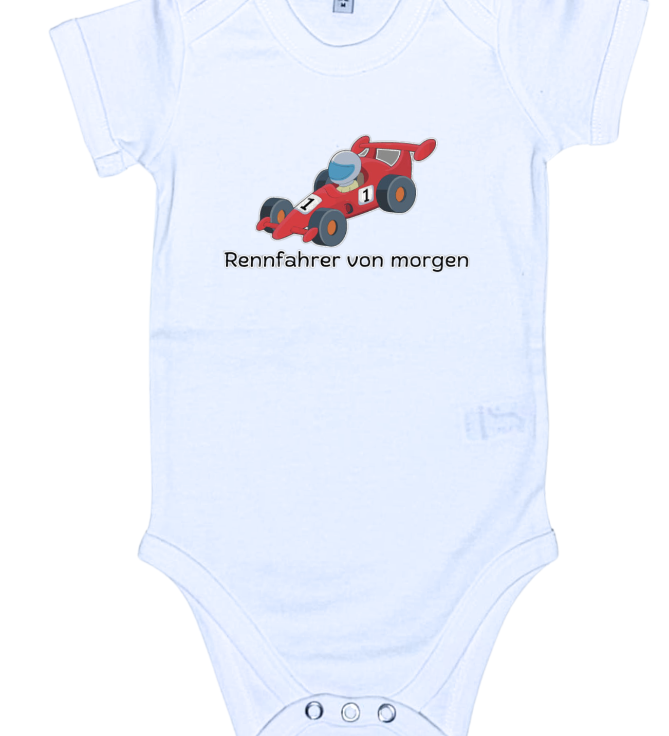 Baby-Body kurzarm, Rennfahrer von morgen