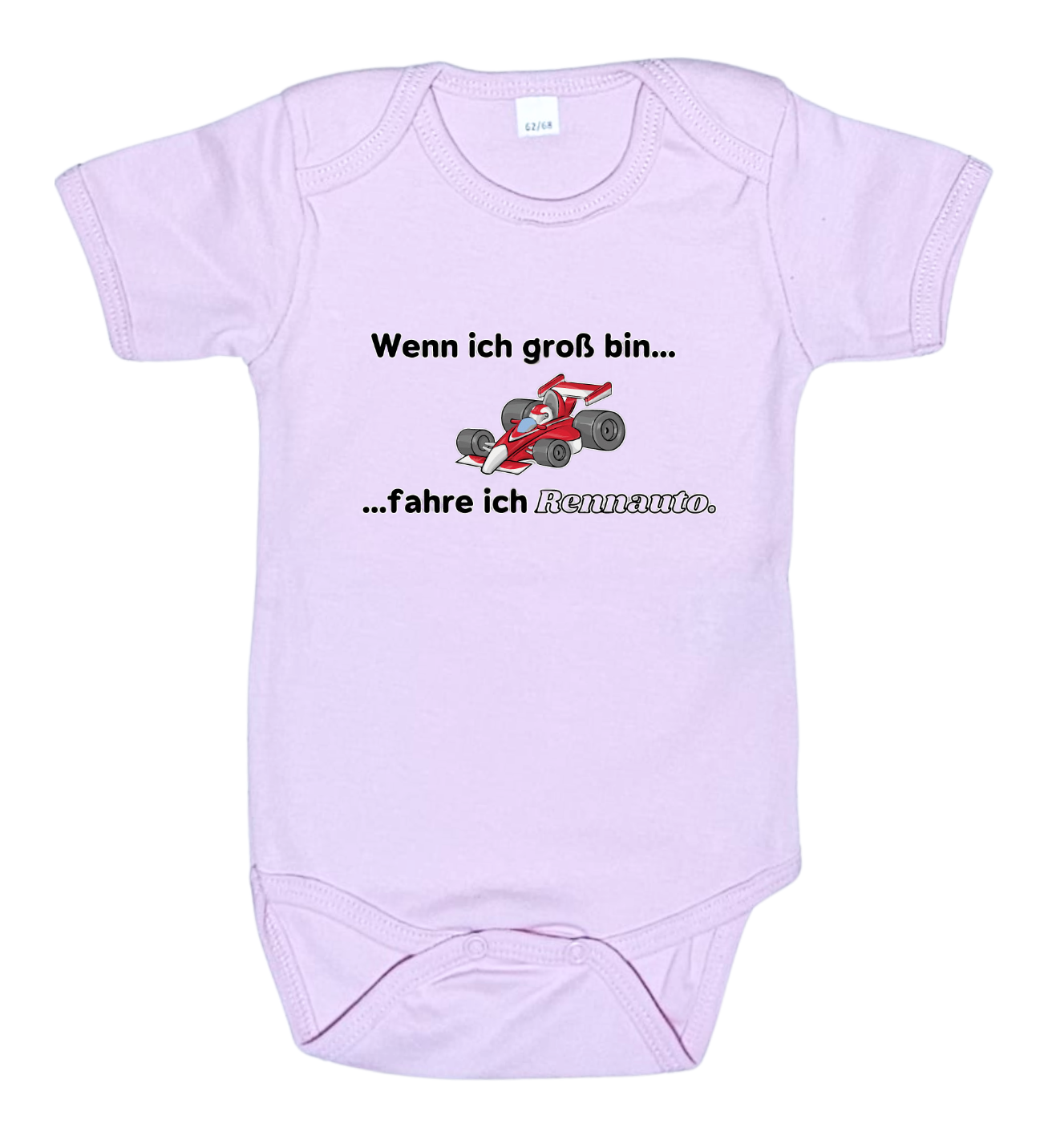 Baby-Body kurzarm, Wenn ich groß bin, werde ich Rennfahrer