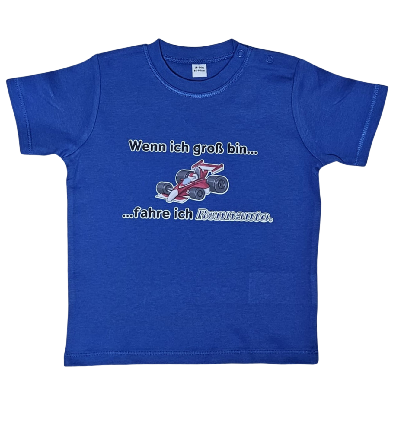 Baby T-Shirt, Wenn ich groß bin, fahre ich Rennauto
