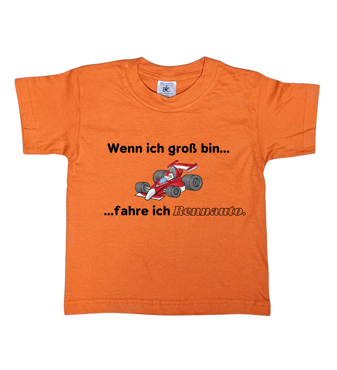 Kinder T-Shirt, Wenn ich groß bin, fahre ich Rennauto