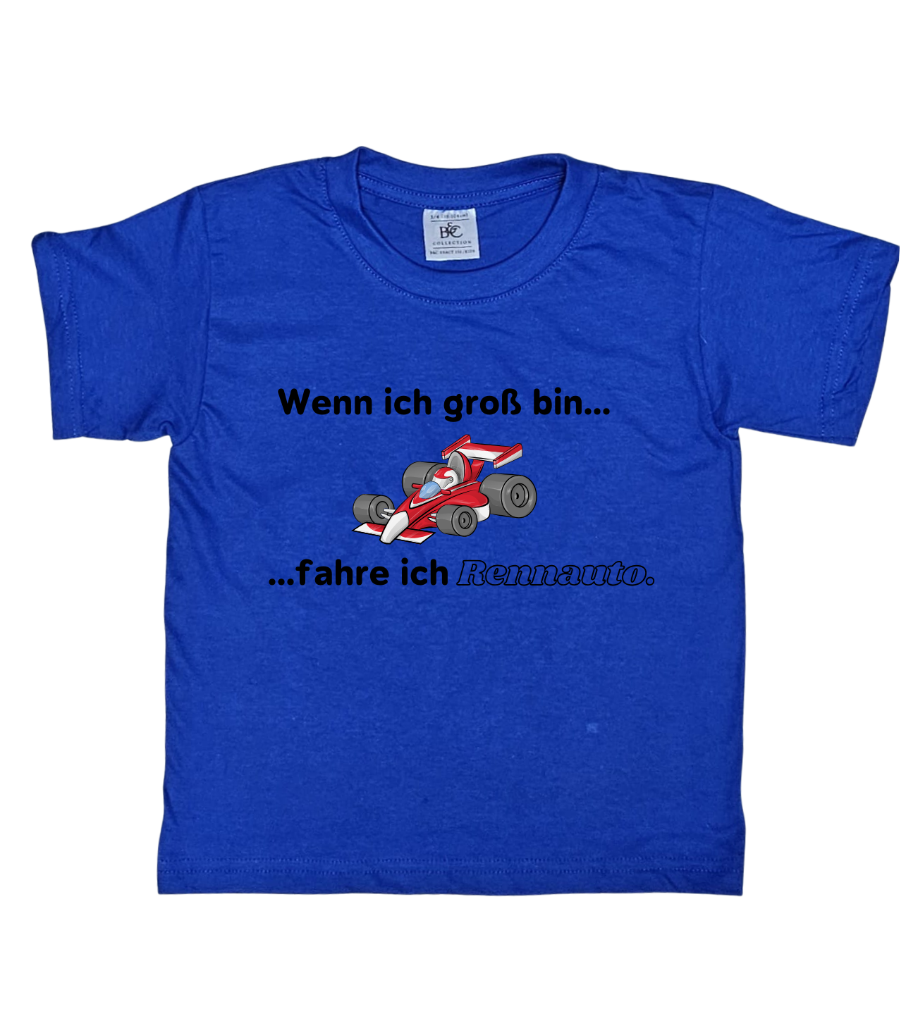Kinder T-Shirt, Wenn ich groß bin, fahre ich Rennauto