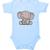 Baby-Body kurzarm, Elefant