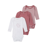 Baby-Body "Elefant" langarm 3er Pack, Rippsrick Design