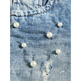 Kinder Jeans-Short mit Perlen