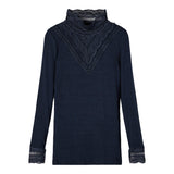 Langarm Shirt mit Spitzen Details